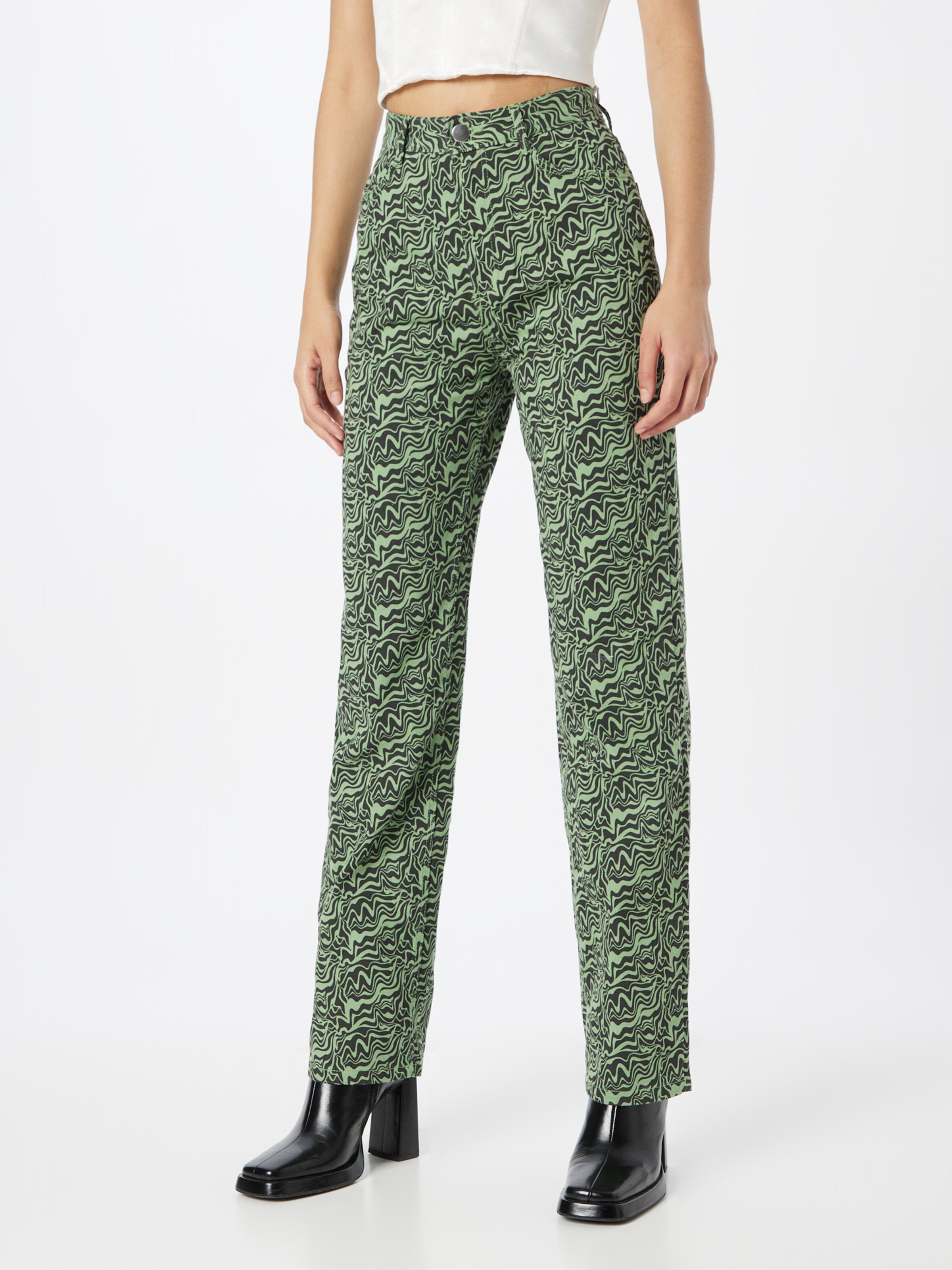 Monki Loose fit Trousers in Green | ABOUT YOU