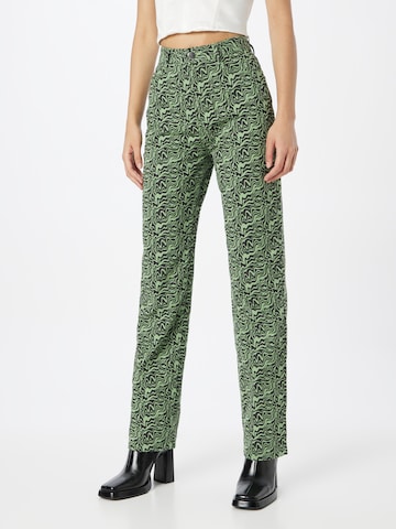 Monki Loosefit Broek in Groen: voorkant