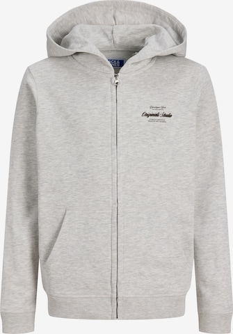 Jack & Jones Junior Sweatvest 'JORNORREBRO TYPO' in Wit: voorkant