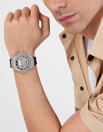 Philipp Plein Uhr 'Skeleton Royal' in Silber: Vorderseite