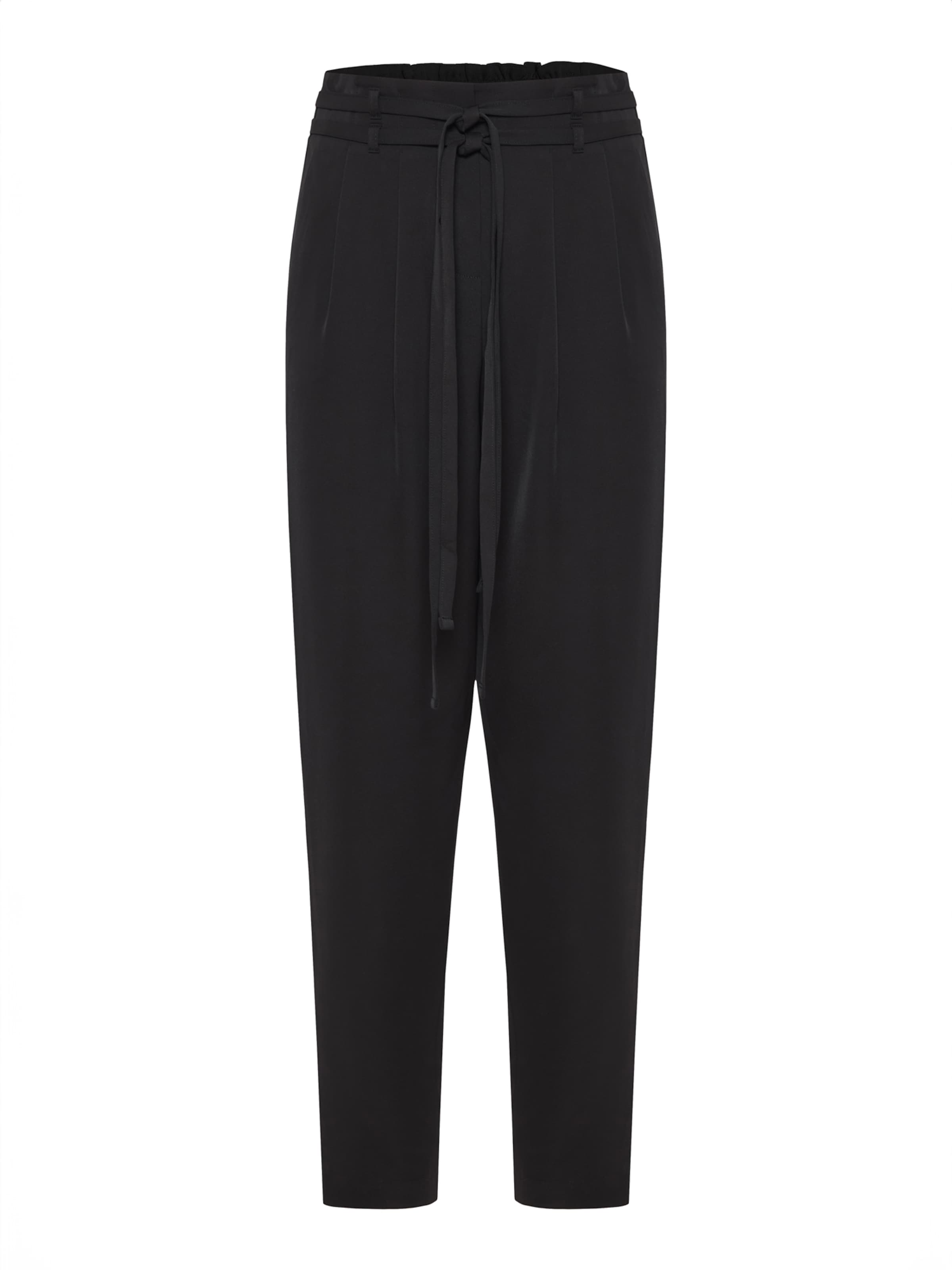 Funky Buddha Normální Kalhoty se sklady v pase – černá: přední strana