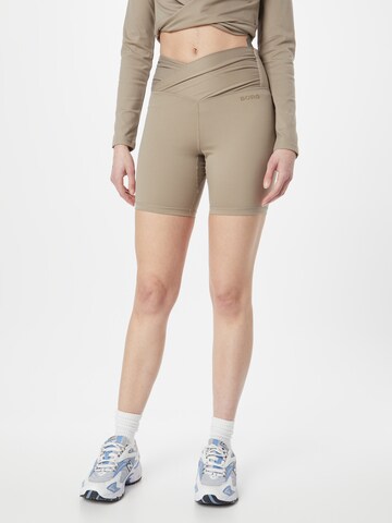 BJÖRN BORG Skinny Fit Спортен панталон в сиво: отпред