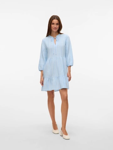 VERO MODA Jurk 'VMNANNA Midi dress' in Blauw: voorkant