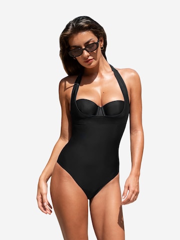 Cupshe Balconette Swimsuit in Black