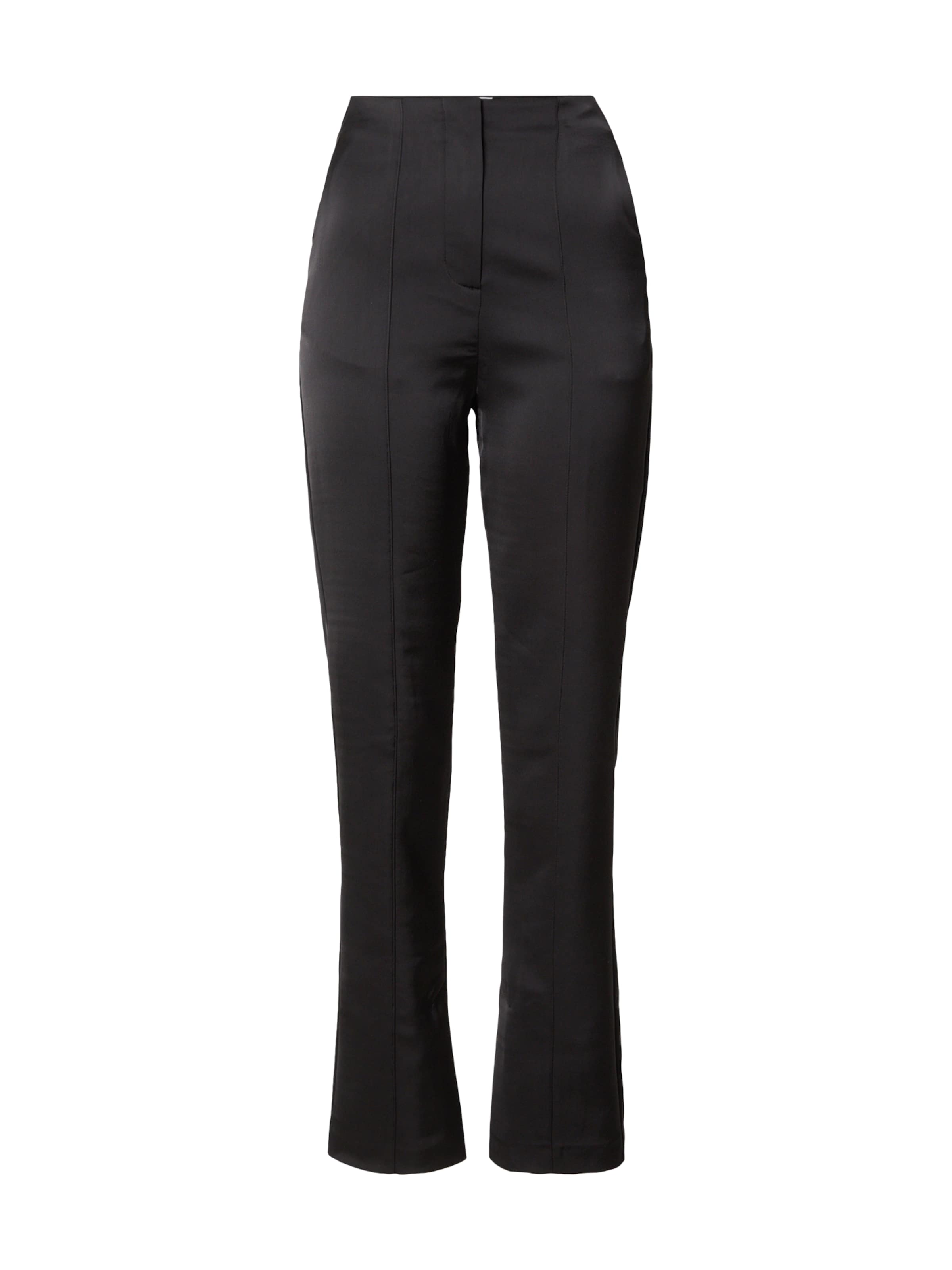 juoda TOPSHOP Standartinis Kelnės su kantu: priekis