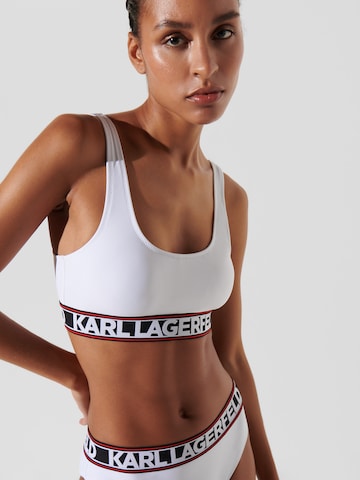 Karl Lagerfeld Bygelfri Bikiniöverdel 'Elongated' i vit