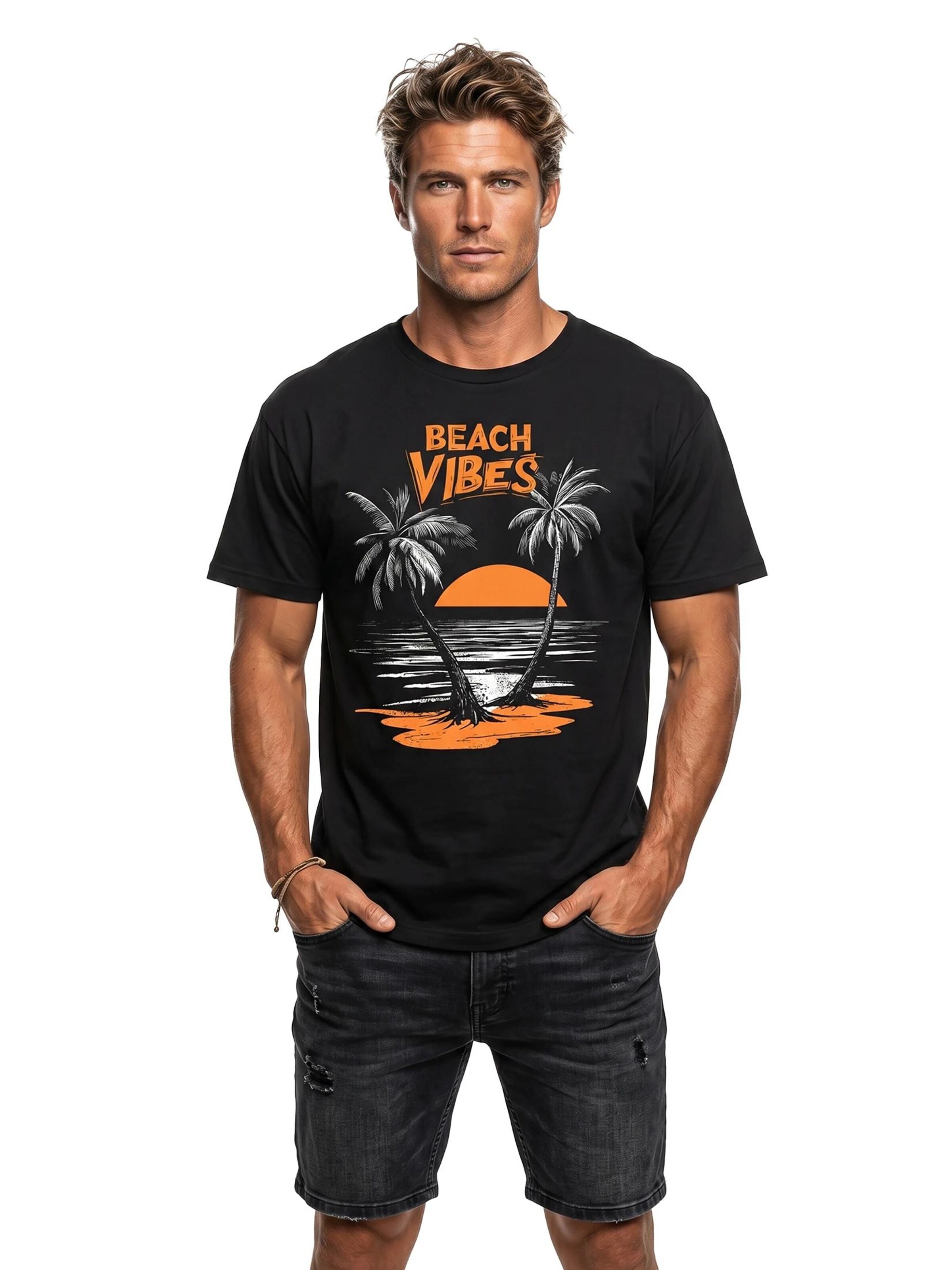 MAKAYA Shirt 'Beach Vibes' in Black
