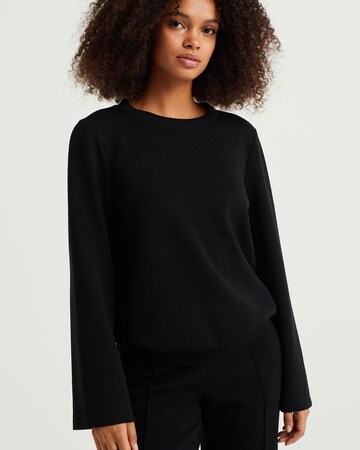 WE Fashion Μπλούζα φούτερ σε μαύρο: μπροστά