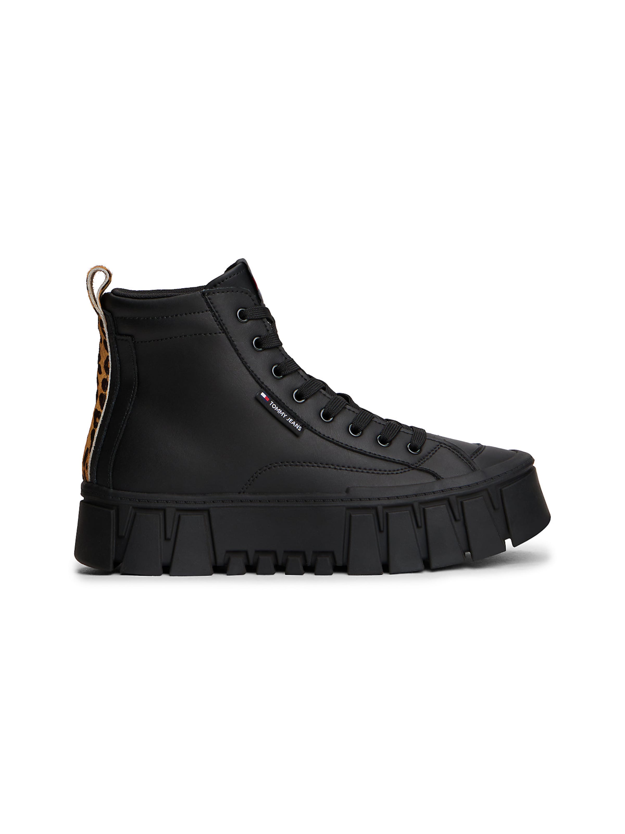 Tommy Jeans High-Top Sneakers in Black: front