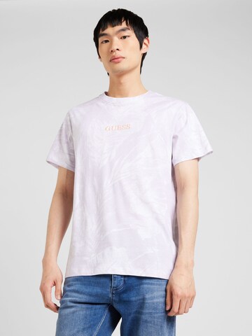 T-Shirt GUESS en violet : devant