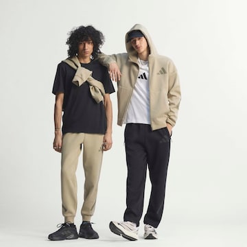 ADIDAS SPORTSWEAR Athletic Zip-Up Hoodie 'Z.N.E.' in Beige