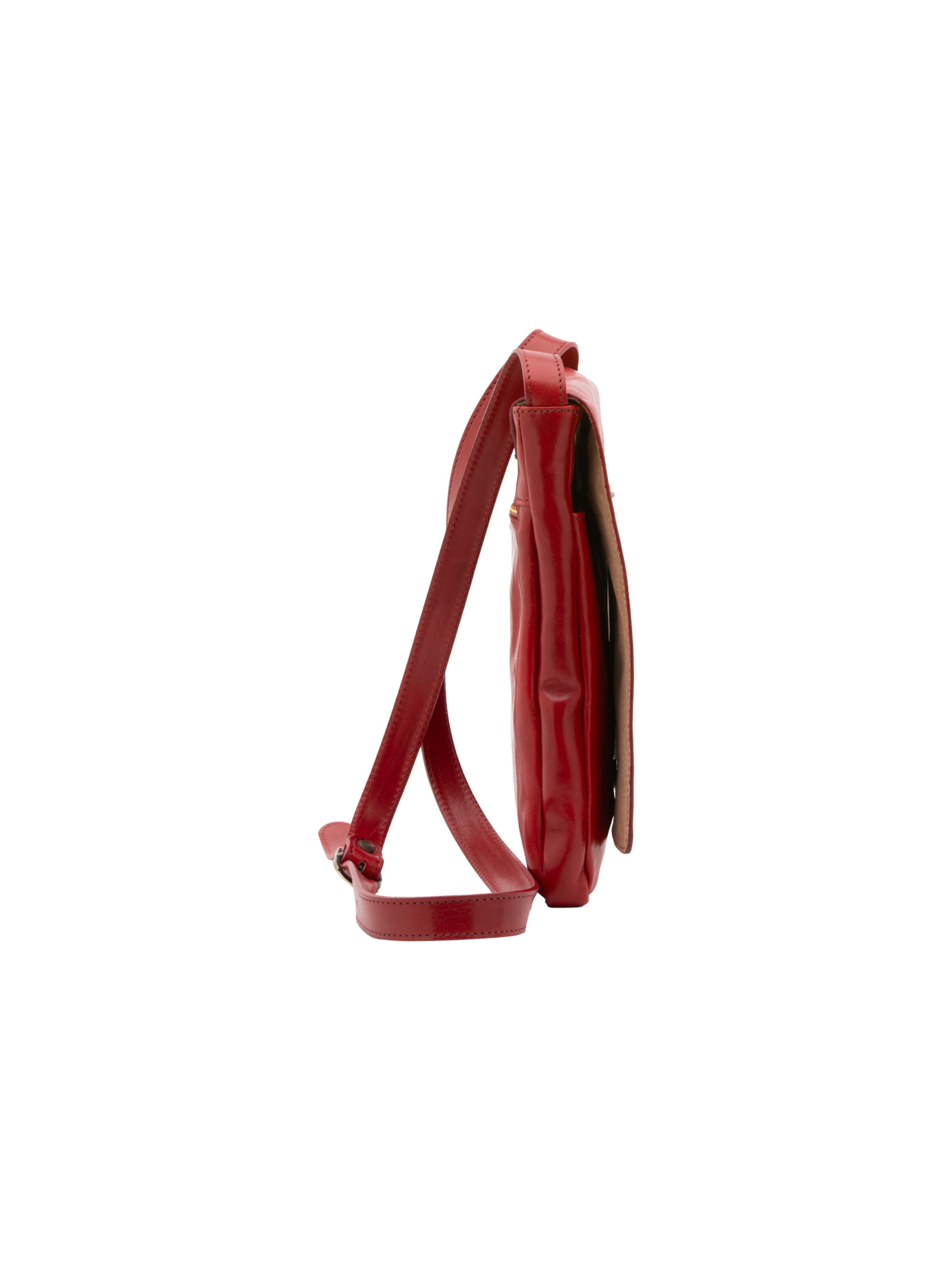 Borsa a tracolla 'Borsa a tracolla uomo vera pelle vacchetta con chiusura calamita - Made in Italy' di I Fratelli in rosso