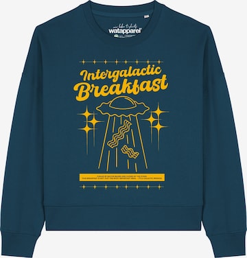 Sweat-shirt ' Intergalactic Breakfast ' Watapparel en vert : devant