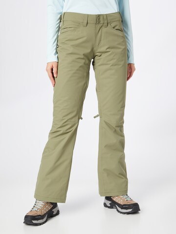 ROXY Regular Outdoor Pants 'BACKYARD' in Green: front