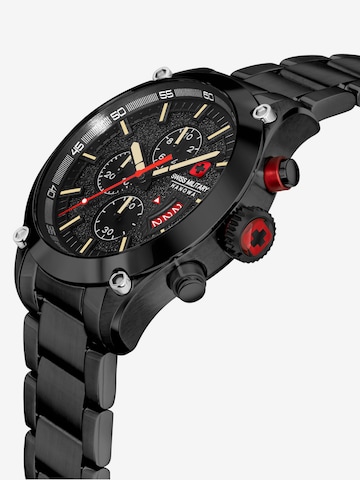 SWISS MILITARY HANOWA Analoog horloge 'Blackbird' in Zwart