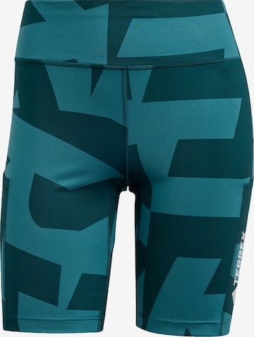 ADIDAS TERREX - Skinny Pantalón de montaña 'Multi 8-Inch Tight Shorts' en verde: frente