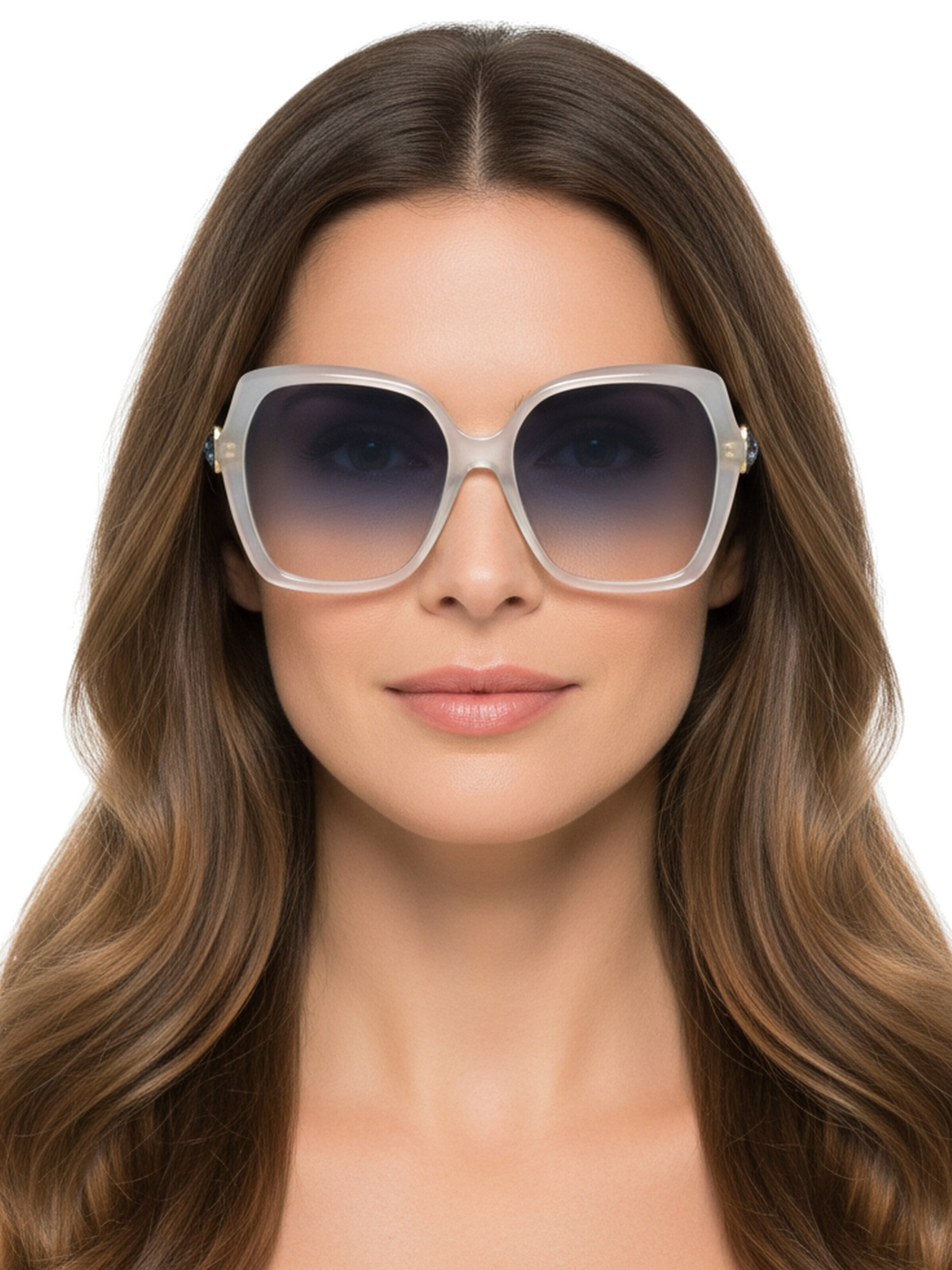 JIMMY CHOO Sonnenbrille in Weiß: Vorderseite