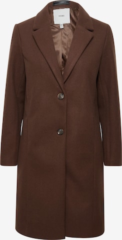 ICHI Between-Seasons Coat 'JANNET' in Brown: front