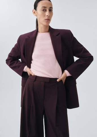 MANGO Loose fit Pleated Pants in Red