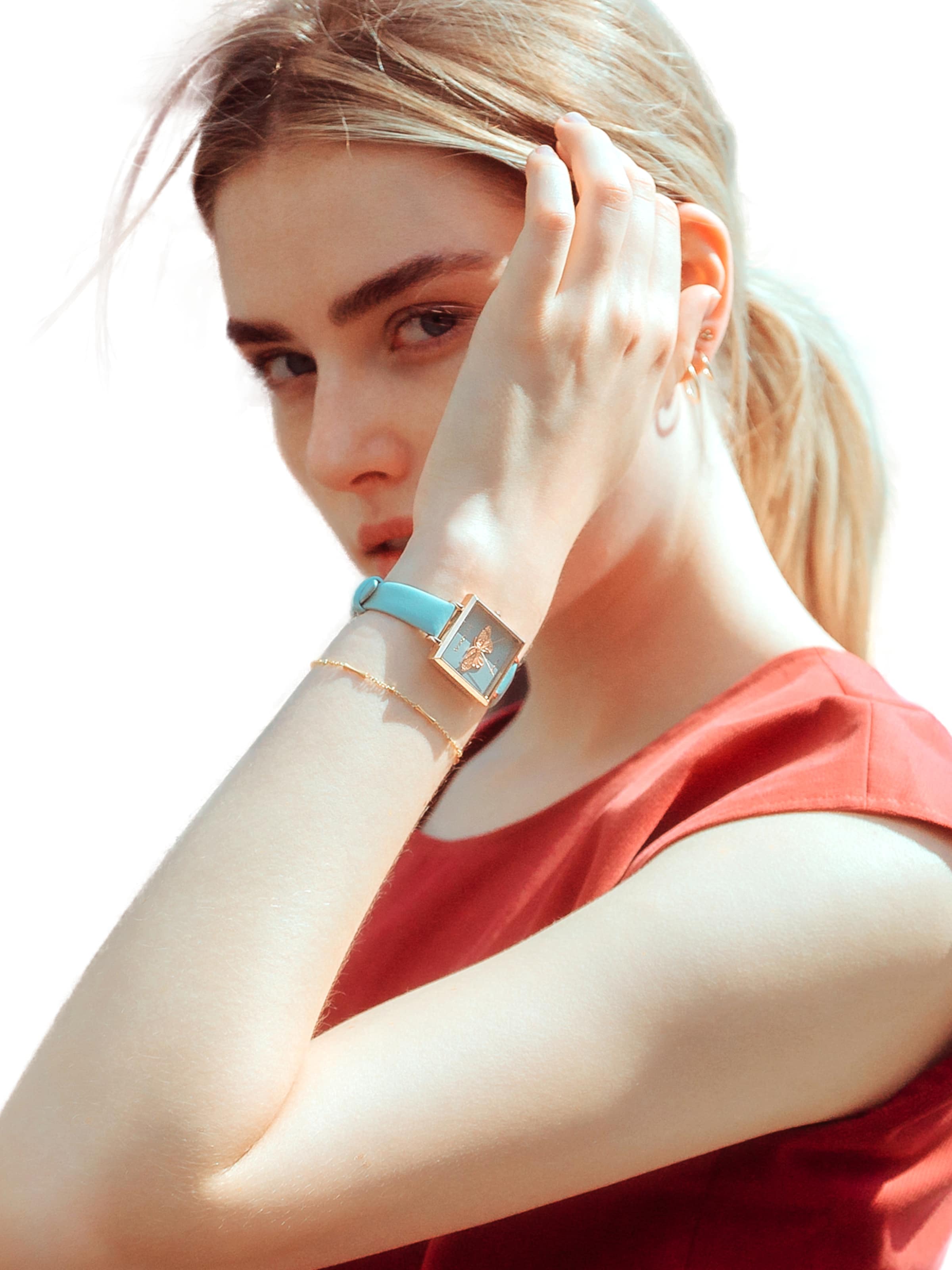 Victoria Hyde Analoog horloge 'Maida' in Blauw: voorkant