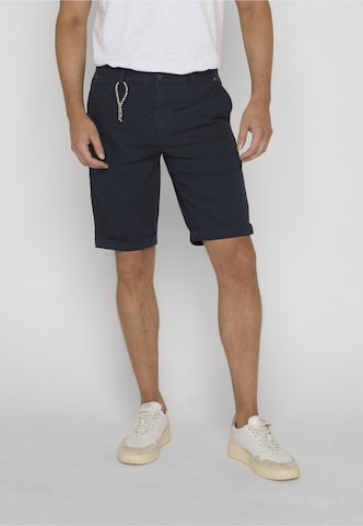 INDICODE JEANS Normalny krój Chinosy 'Canva' w kolorze niebieski: przód