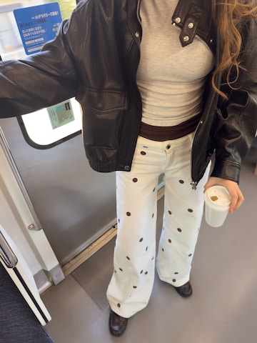 Bershka Wide Leg Jeans i beige