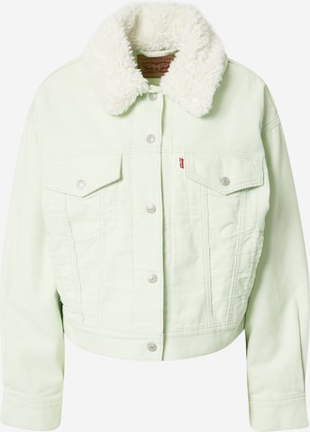 LEVI'S ® Átmeneti dzseki 'Sherpa Baby Baggy Trucker Jacket' - zöld: elől