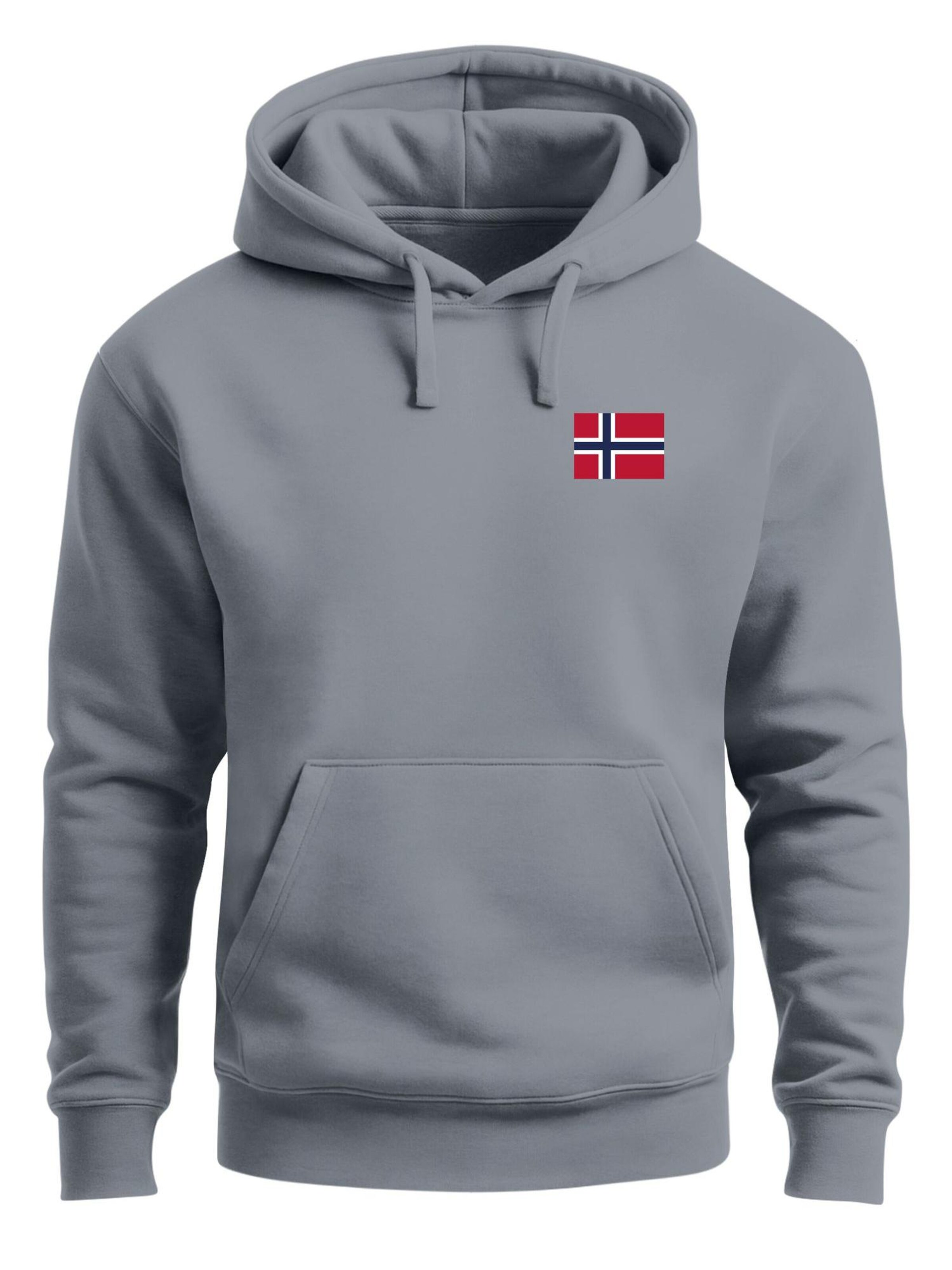 Neverless Sweatshirt 'Norwegen' in Grey: front