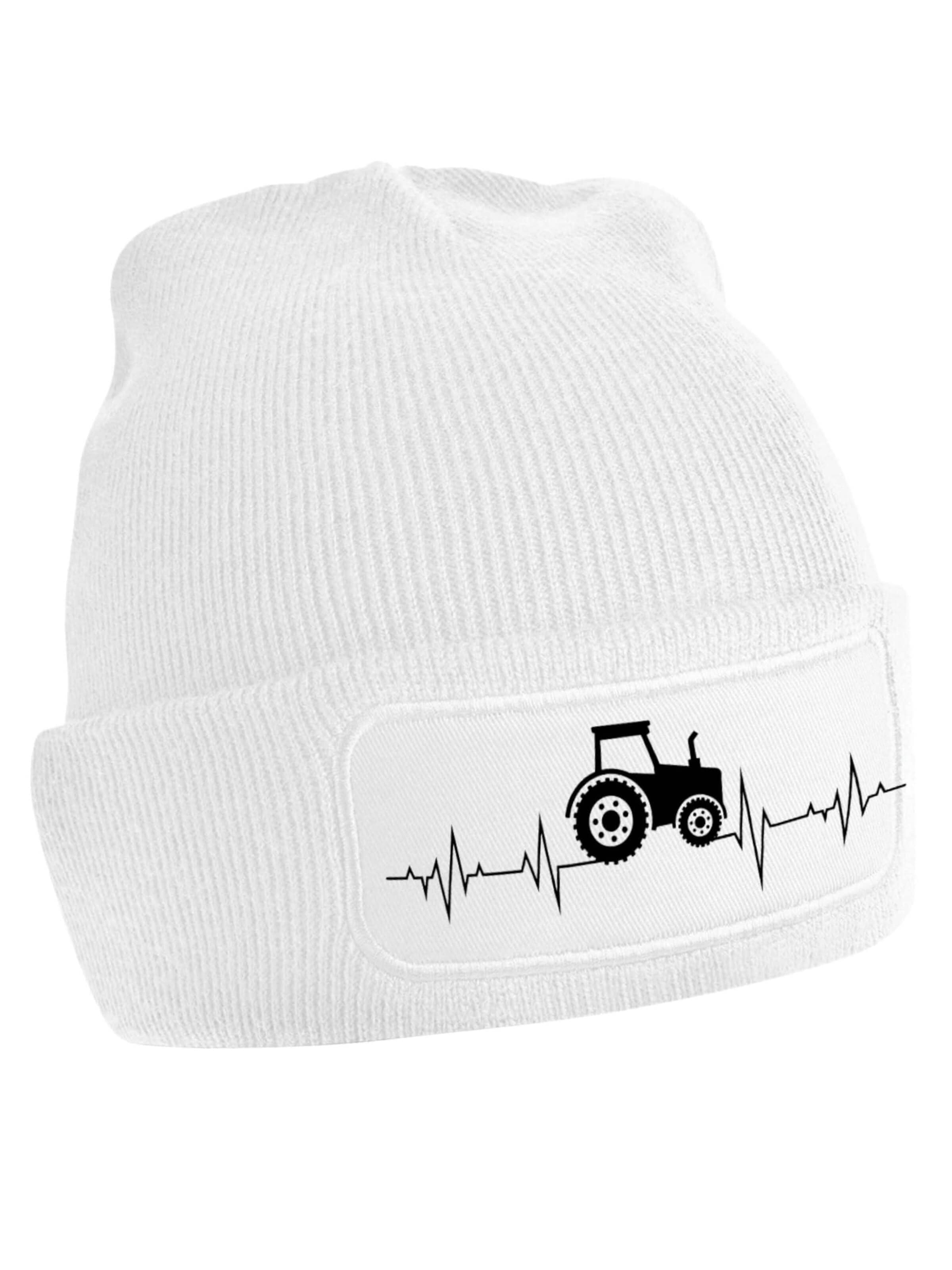 Youth Designz Beanie 'Heartbeat Traktor' in White