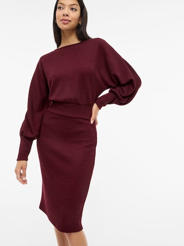 VILA Gebreide jurk 'VIRAFFI' in Rood