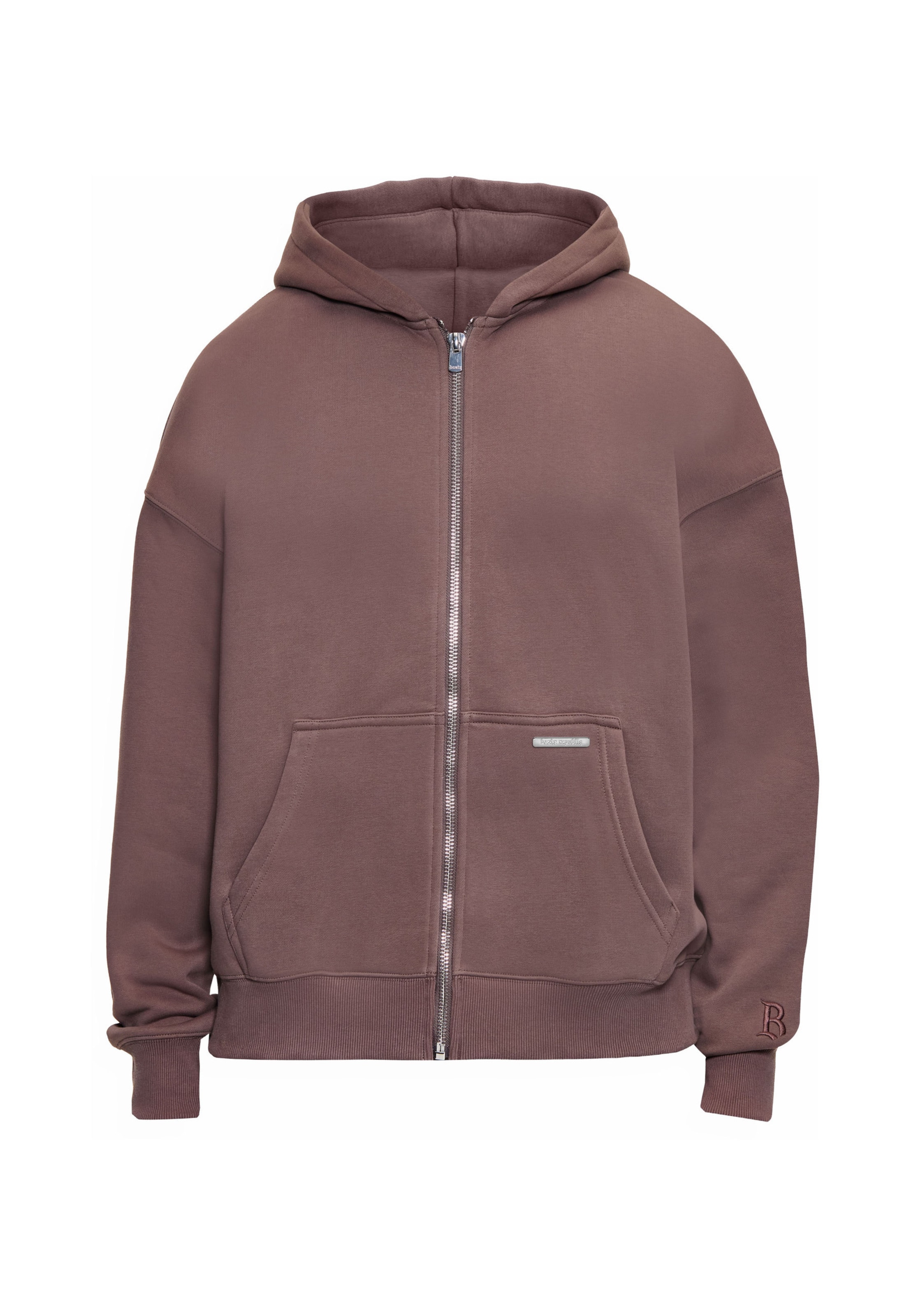 Dropsize Sweatvest in Bruin: voorkant
