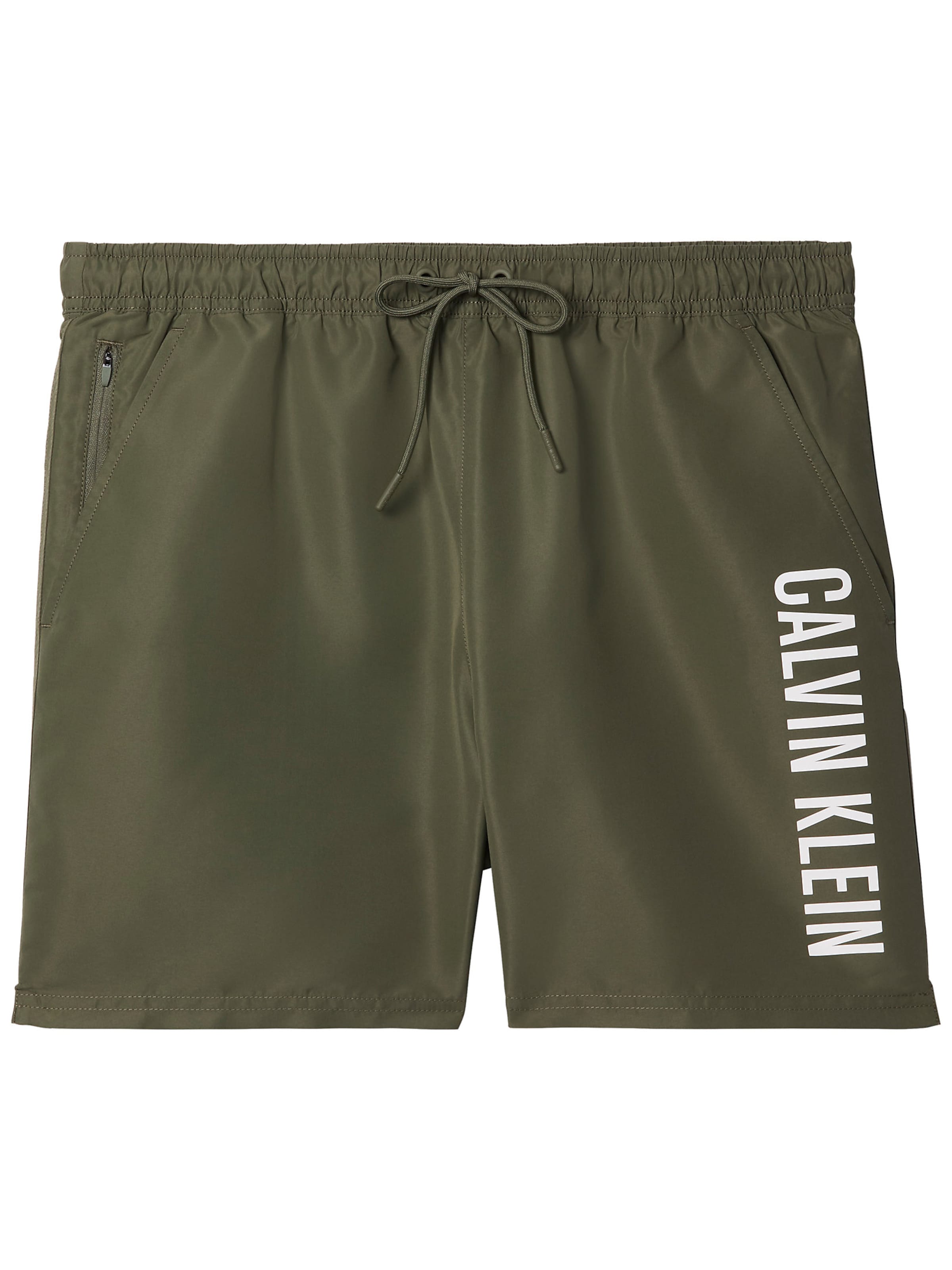 Calvin Klein Swimwear Regular Zwemshorts in Groen: voorkant