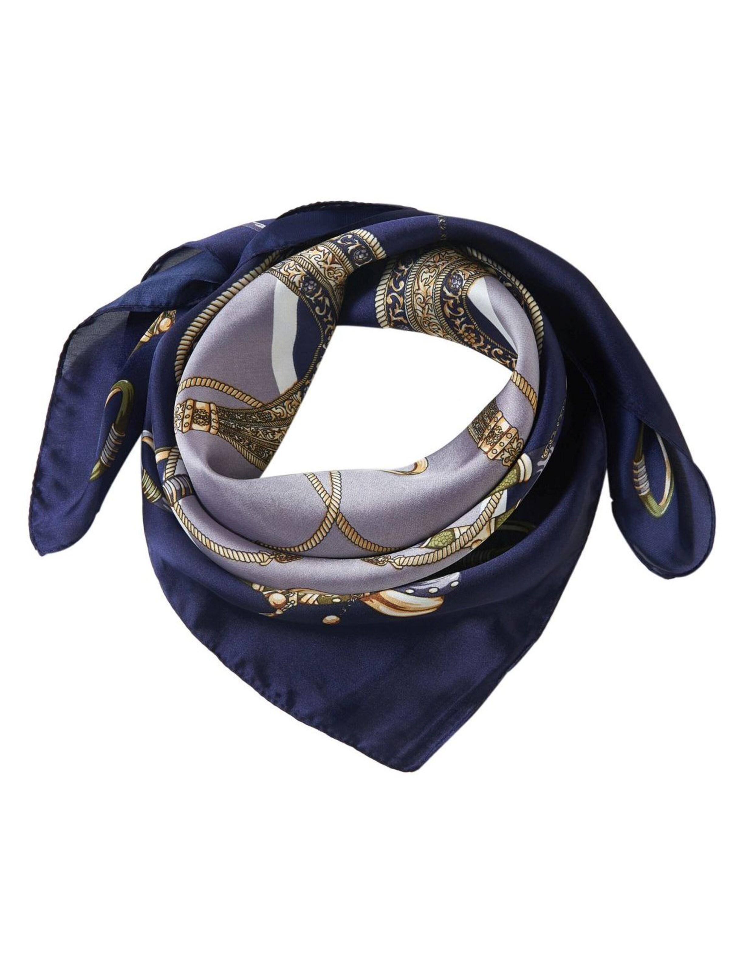 Sciarpa 'Petit carré de Soie Multirings Cléo' di alberto cabale in blu