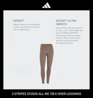 ADIDAS PERFORMANCE Skinny Sporthose 'Studio All Me' in Braun
