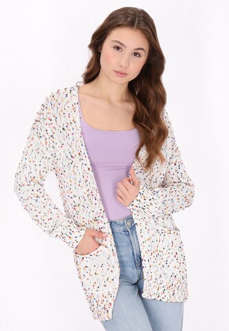 MYMO Knit Cardigan in White: front