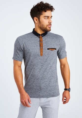 Leif Nelson T-Shirt Polo in Grau: predná strana