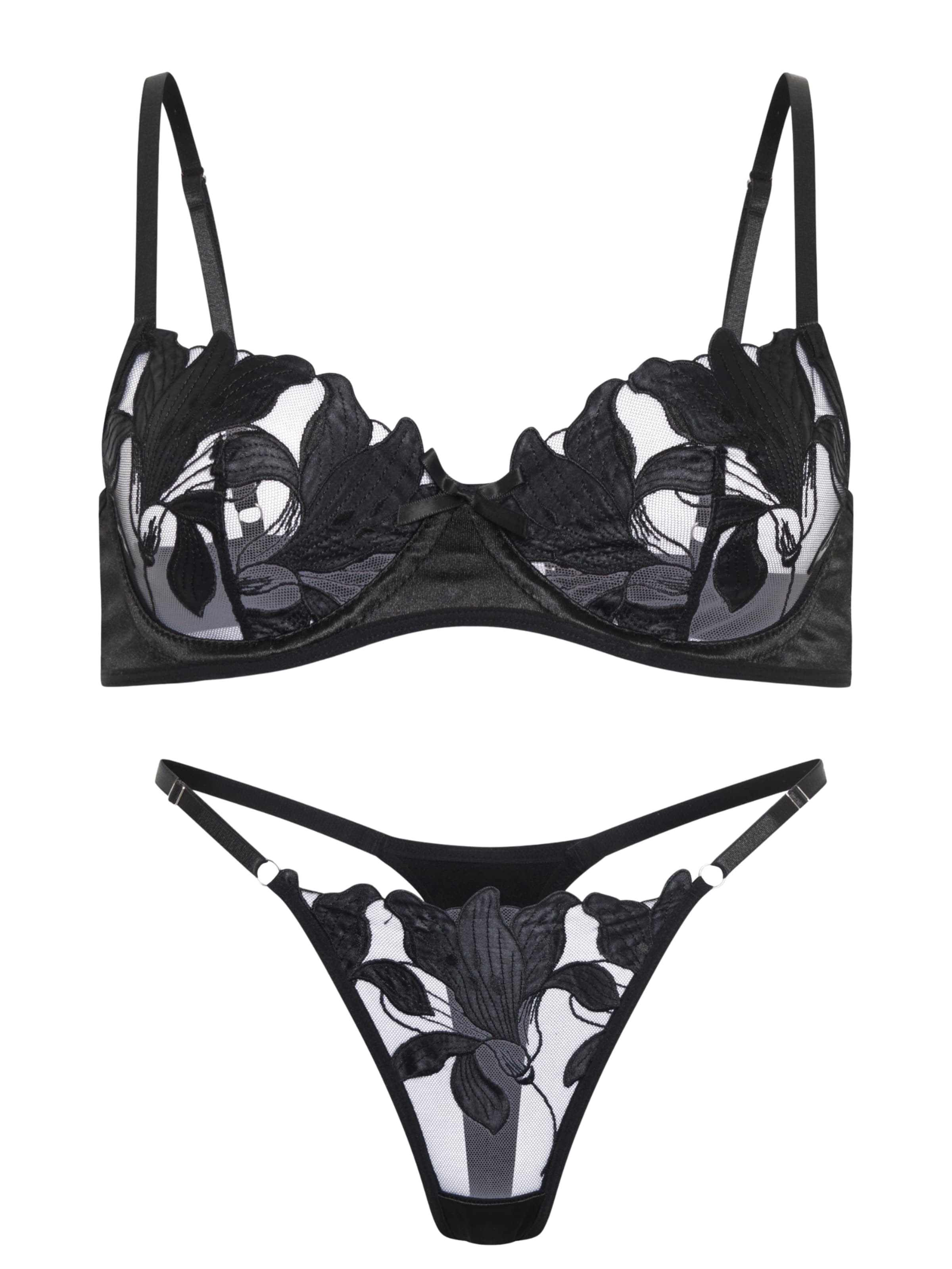 Orchibelle Bustier Wäsche-Sets‌‌ in Schwarz: Vorderseite