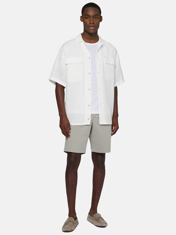 Boggi Milano Comfort fit Button Up Shirt 'Camp' in White