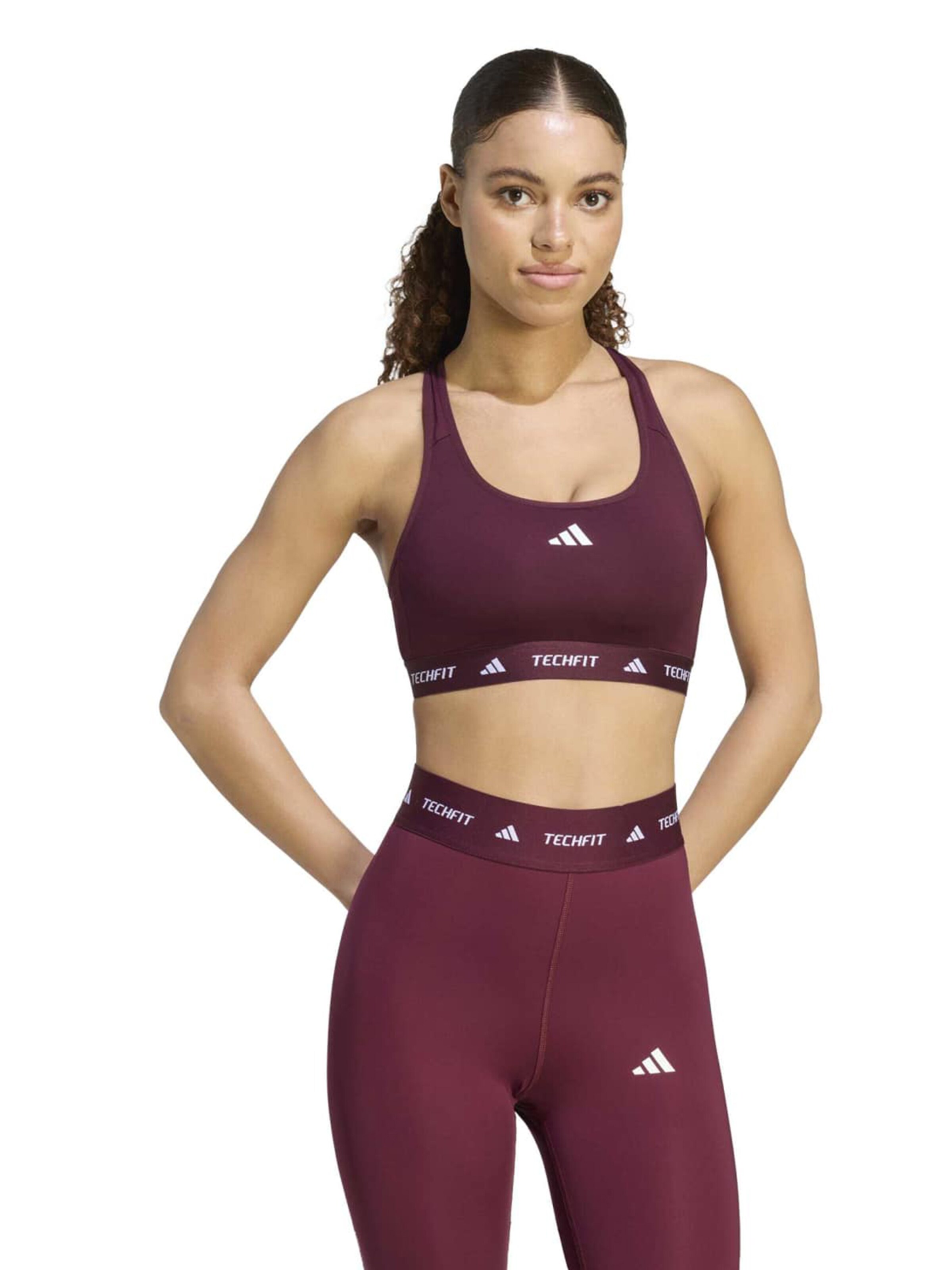 ADIDAS PERFORMANCE - Soutien Bustier Soutien de desporto em castanho: frente