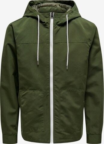 Only & Sons Демисезонная куртка 'MATT' в Зеленый: спереди