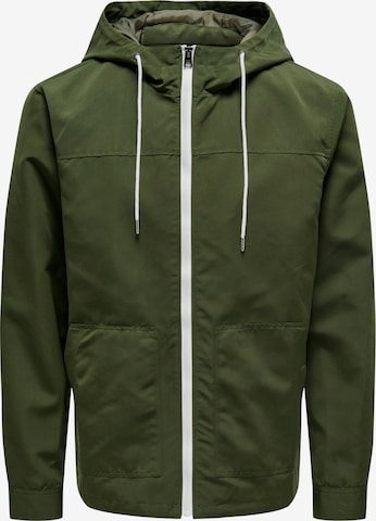 Veste mi-saison 'MATT' Only & Sons en vert : devant