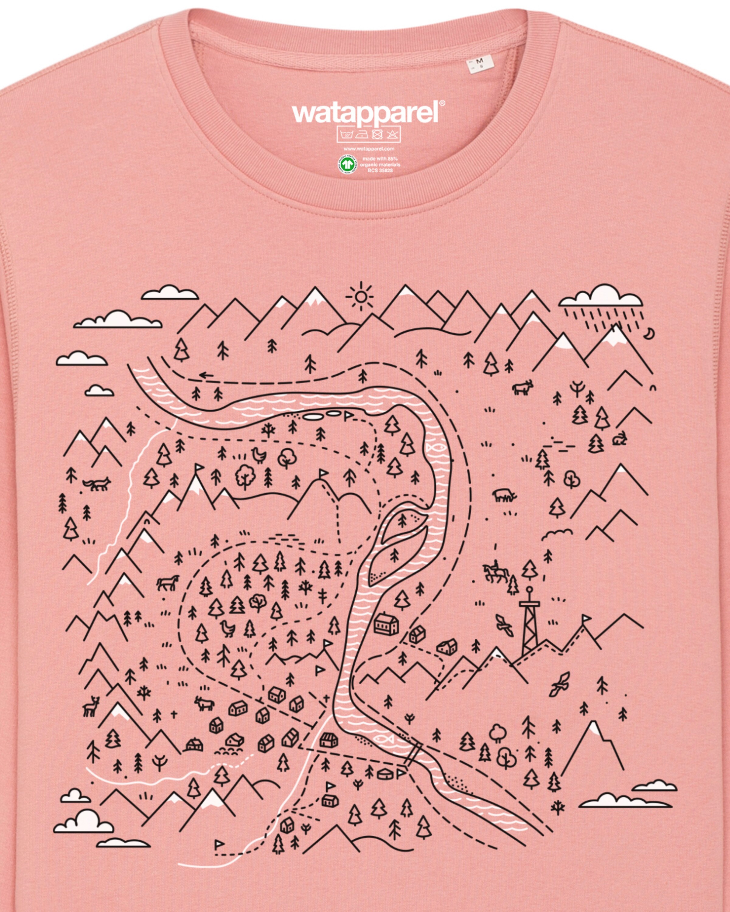 Sweat-shirt ' Landschaft ' Watapparel en rose