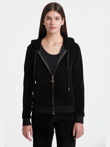 Sugarfree Zip-Up Hoodie in Black: front