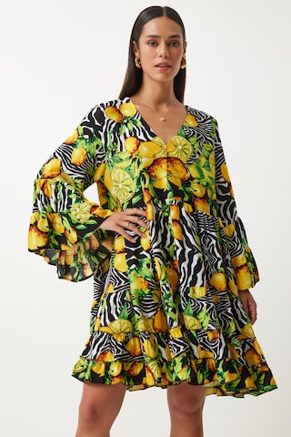 Happiness İstanbul Šaty – žlutá: přední strana