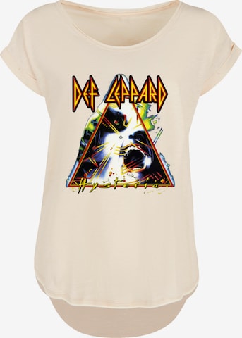 F4NT4STIC Shirt 'Def Leppard Hysteria' in Beige: voorkant