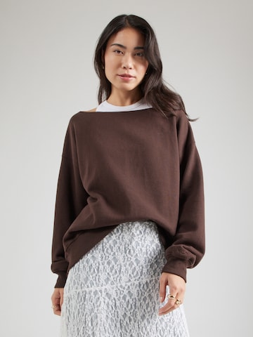 Bluză de molton de la HOLLISTER pe maro: față