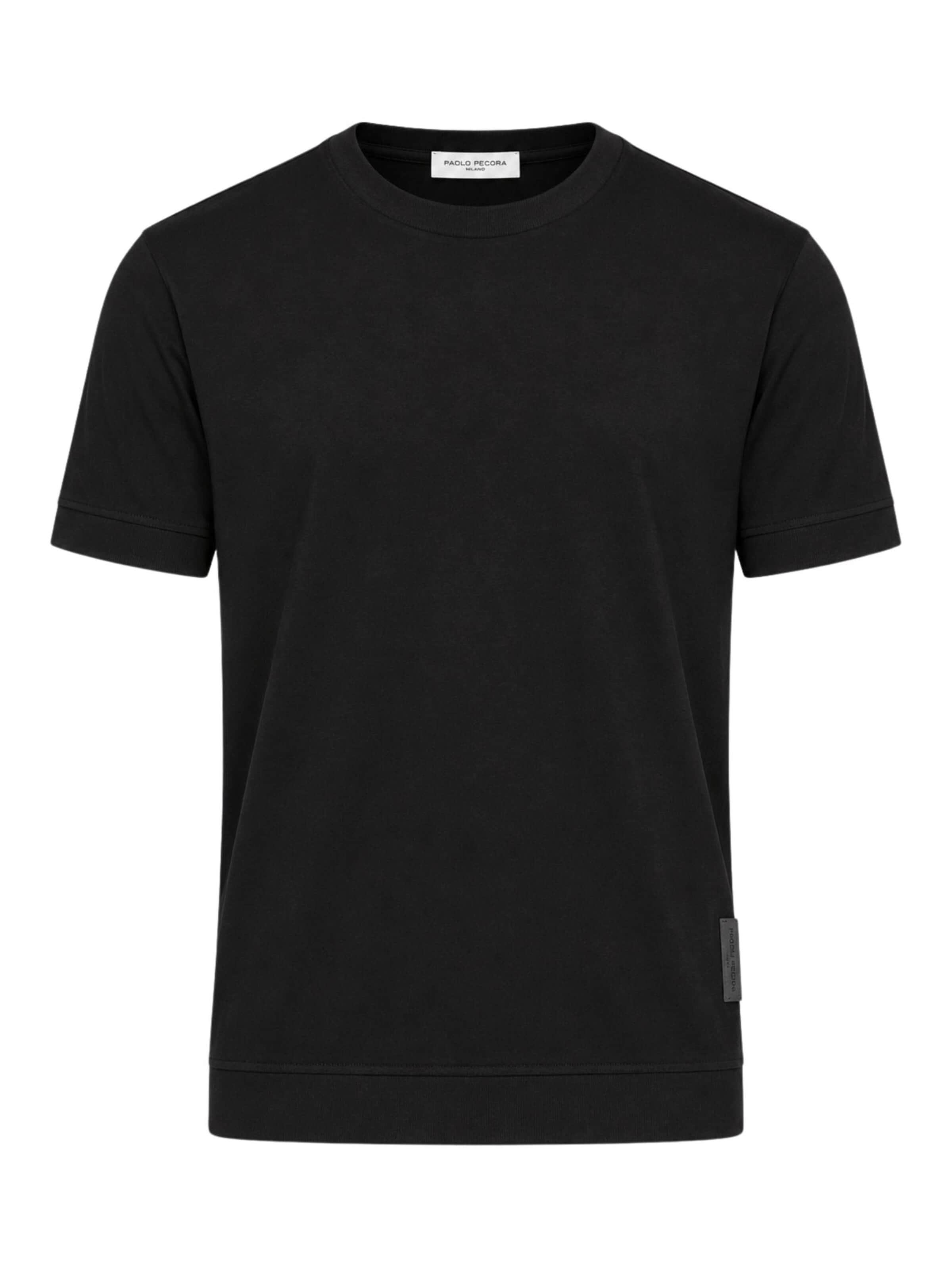 T-Shirt 'Men's Regular Bi-Stretch Cotton Jersey T-Shirt' Paolo Pecora Milano en noir : devant