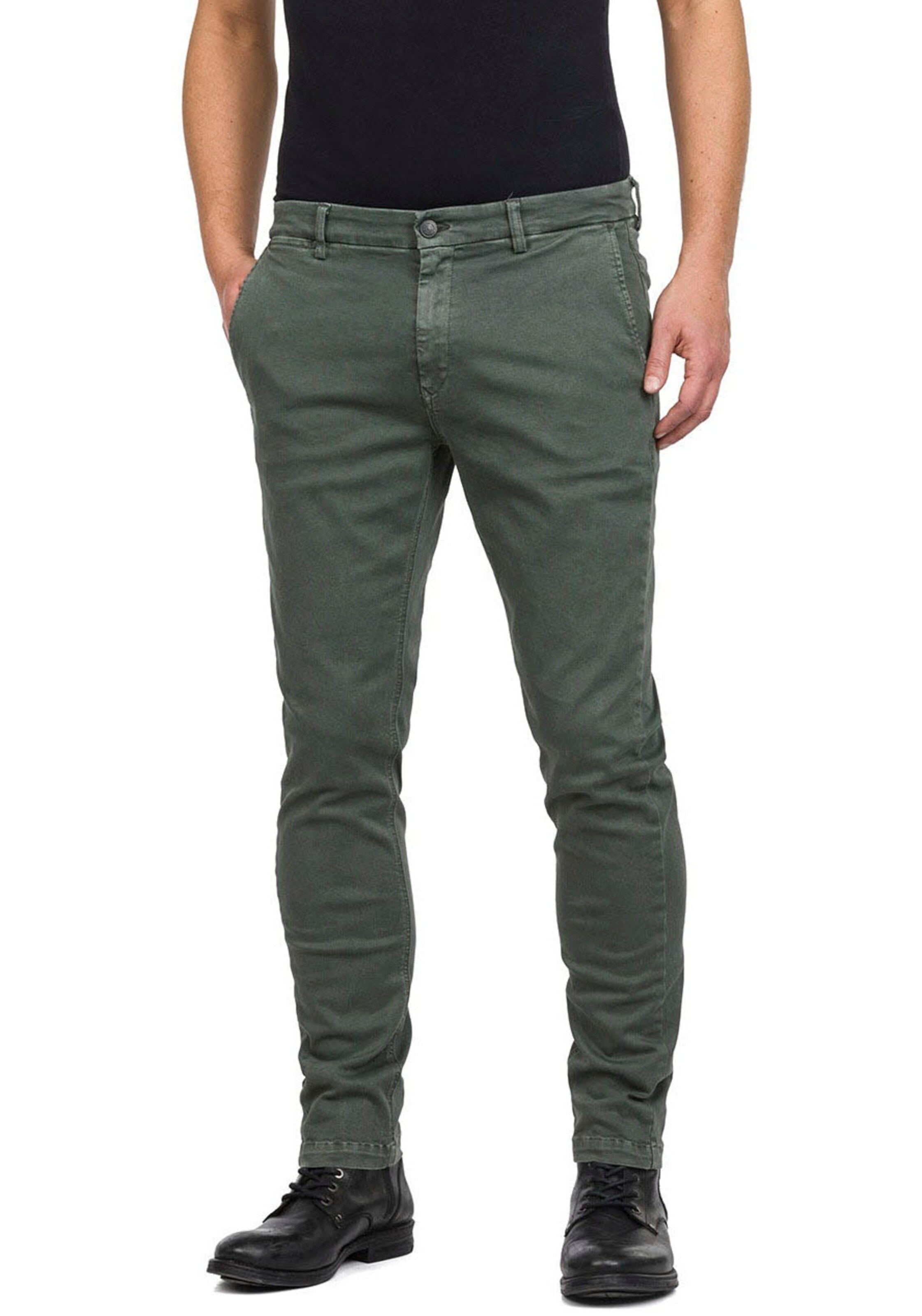 REPLAY Chino Pants 'Zeumar' in Green: front