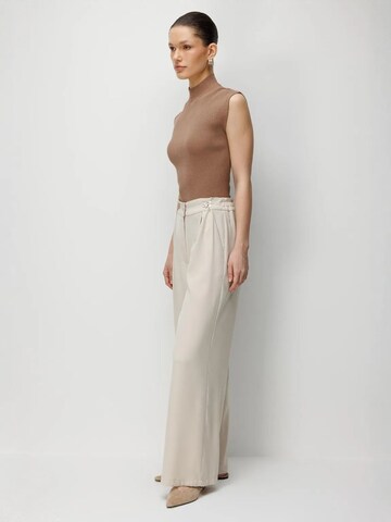 Wide Leg Pantalon à pince MixRay en beige