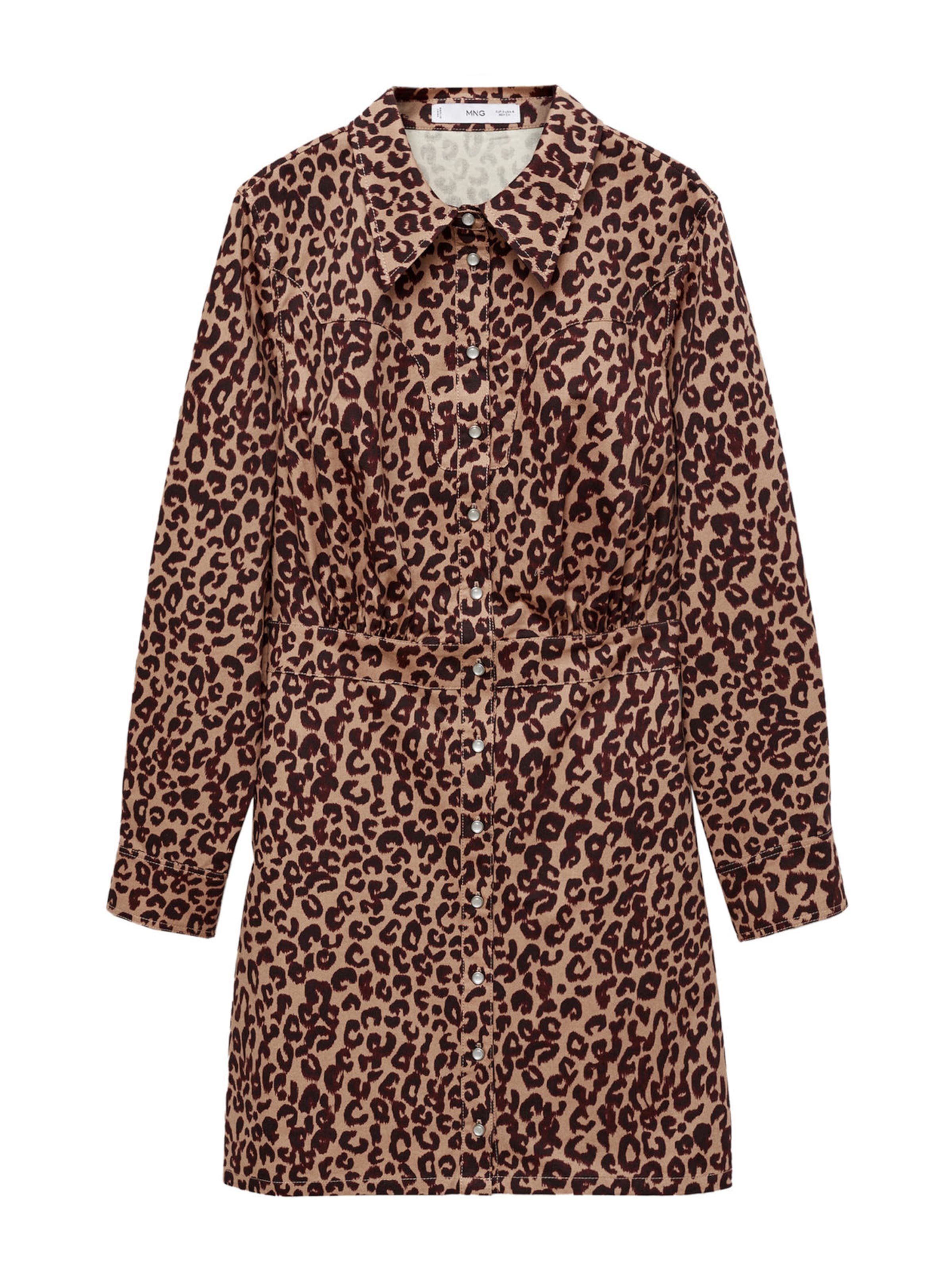 MANGO Skjortklänning 'Lia' i brun: framsida